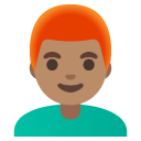 man: medium skin tone, red hair on Google
