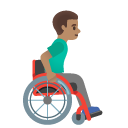 man in manual wheelchair facing right: medium skin tone on Google