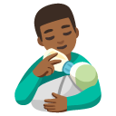 man feeding baby: medium-dark skin tone on Google