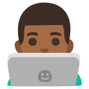 man technologist: medium-dark skin tone on Google