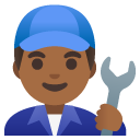 man mechanic: medium-dark skin tone on Google
