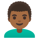 man: medium-dark skin tone, curly hair on Google