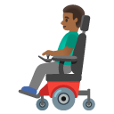 man in motorized wheelchair: medium-dark skin tone on Google