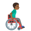 man in manual wheelchair facing right: medium-dark skin tone on Google
