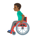 man in manual wheelchair: medium-dark skin tone on Google