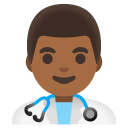 man health worker: medium-dark skin tone on Google