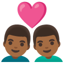 couple with heart: man, man, medium-dark skin tone on Google