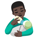 man feeding baby: dark skin tone on Google