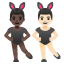 men with bunny ears: dark skin tone, light skin tone on Google