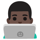 man technologist: dark skin tone on Google