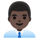 man office worker: dark skin tone on Google