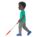 man with white cane: dark skin tone on Google