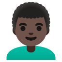 man: dark skin tone, curly hair on Google