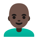 man: dark skin tone, bald on Google