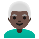 man: dark skin tone, white hair on Google