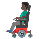 man in motorized wheelchair: dark skin tone on Google