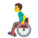 man in manual wheelchair on Google