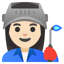 woman factory worker: light skin tone on Google