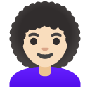 woman: light skin tone, curly hair on Google