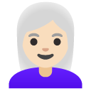 woman: light skin tone, white hair on Google