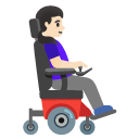 woman in motorized wheelchair facing right: light skin tone on Google
