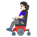 woman in motorized wheelchair: light skin tone on Google