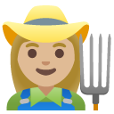 woman farmer: medium-light skin tone on Google
