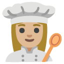 woman cook: medium-light skin tone on Google