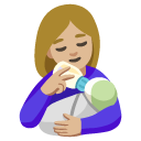 woman feeding baby: medium-light skin tone on Google