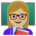 woman teacher: medium-light skin tone on Google