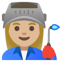 woman factory worker: medium-light skin tone on Google