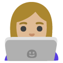 woman technologist: medium-light skin tone on Google
