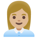 woman office worker: medium-light skin tone on Google