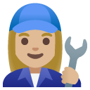 woman mechanic: medium-light skin tone on Google