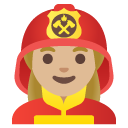 woman firefighter: medium-light skin tone on Google