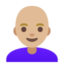 woman: medium-light skin tone, bald on Google