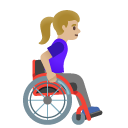 woman in manual wheelchair facing right: medium-light skin tone on Google