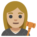 woman judge: medium-light skin tone on Google