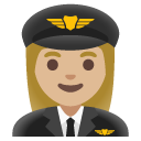 woman pilot: medium-light skin tone on Google