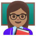 woman teacher: medium skin tone on Google