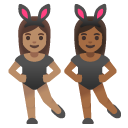 women with bunny ears: medium skin tone, medium-dark skin tone on Google
