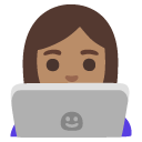woman technologist: medium skin tone on Google