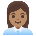 woman office worker: medium skin tone on Google