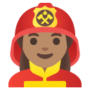 woman firefighter: medium skin tone on Google