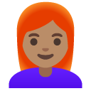 woman: medium skin tone, red hair on Google