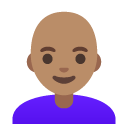 woman: medium skin tone, bald on Google