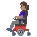 woman in motorized wheelchair: medium skin tone on Google