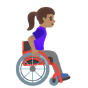 woman in manual wheelchair facing right: medium skin tone on Google