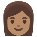 woman: medium skin tone on Google