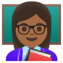 woman teacher: medium-dark skin tone on Google